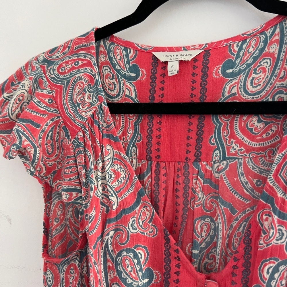 Lucky Brand Women's dress - Red and Gray Paisley - Picture 4 of 8